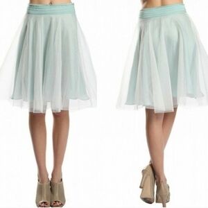 NWT Anthropologie RYU Double Tulle Mint Green Midi Skirt Sz M